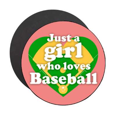 just a girl who loves baseball heart stickers, magnet