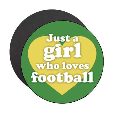 just a girl who loves football heart casual stickers, magnet