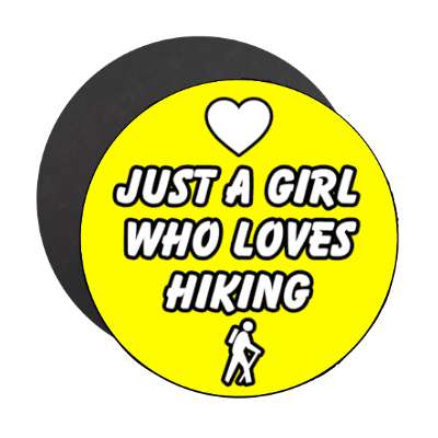 just a girl who loves hiking heart casual stickers, magnet