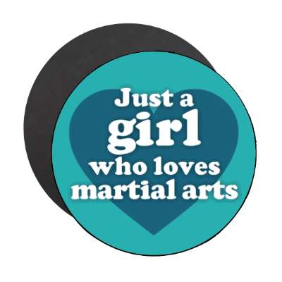 just a girl who loves martial arts big heart stickers, magnet
