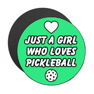 just a girl who loves pickleball heart ball stickers, magnet