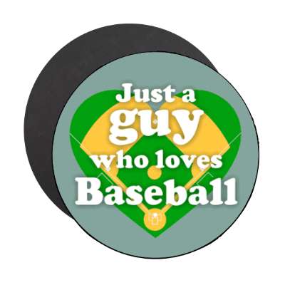 just a guy who loves baseball heart stickers, magnet