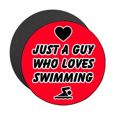 just a guy who loves swimming heart stickers, magnet