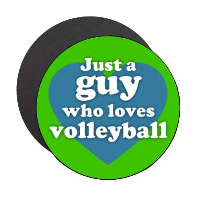 just a guy who loves volleyball big heart stickers, magnet