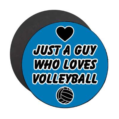just a guy who loves volleyball heart love stickers, magnet