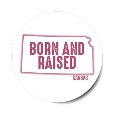 kansas born and raised state outline stickers, magnet