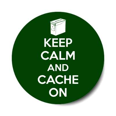 keep calm and cache on geocaching box stickers, magnet