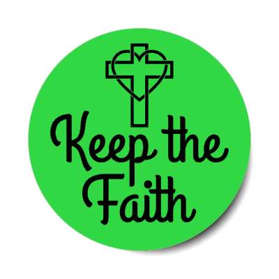 keep the faith heart cross stickers, magnet