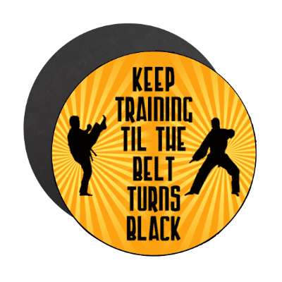 keep training til the belt turns black sparring silhouettes stickers, magnet