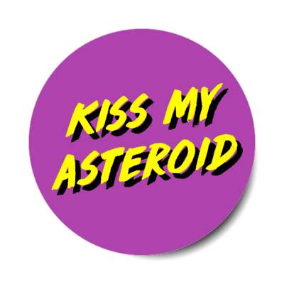 kiss my asteroid astronomy wordplay stickers, magnet