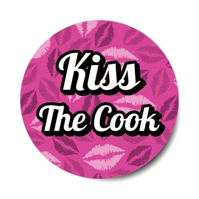 kiss the cook smooch lipstick kisses stickers, magnet