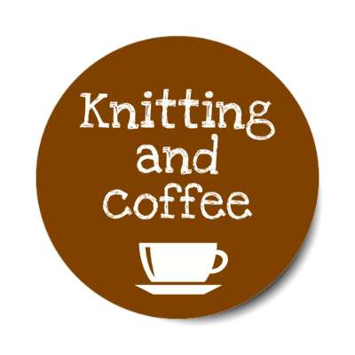 knitting and coffee mug stickers, magnet