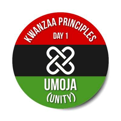 kwanzaa principles day 1 umoja unity red black green stickers, magnet