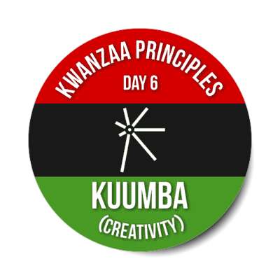 kwanzaa principles day 6 kuumba creativity stickers, magnet