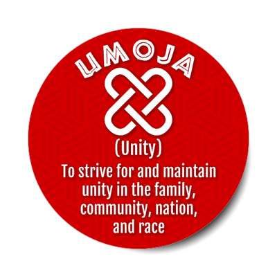 kwanzaa umoja unity symbol to strive for and maintain unity symbol stickers, magnet