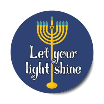 let your light shine menorah stickers, magnet