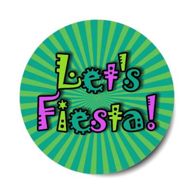 lets fiesta green burst stickers, magnet
