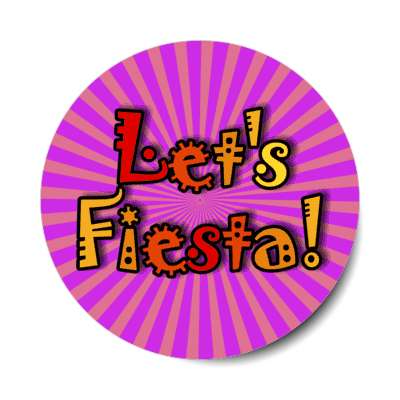 lets fiesta purple burst stickers, magnet