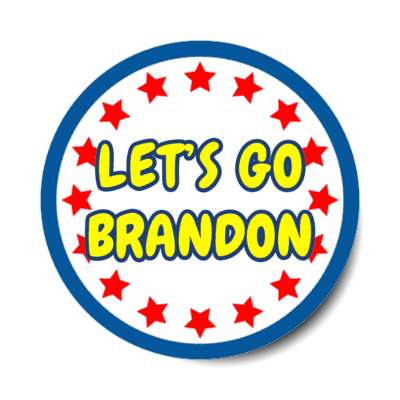 lets go brandon biden novelty red stars circle stickers, magnet
