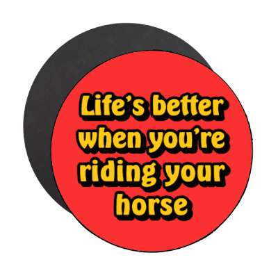 lifes better when youre riding your horse stickers, magnet