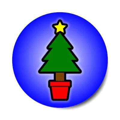 little christmas tree star blue stickers, magnet