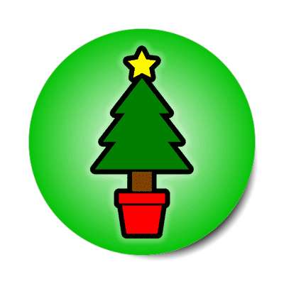 little christmas tree star green stickers, magnet