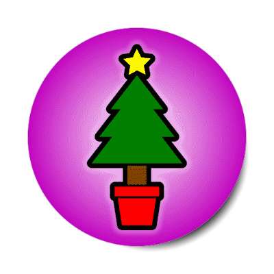 little christmas tree star purple stickers, magnet
