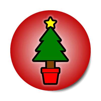 little christmas tree star red stickers, magnet