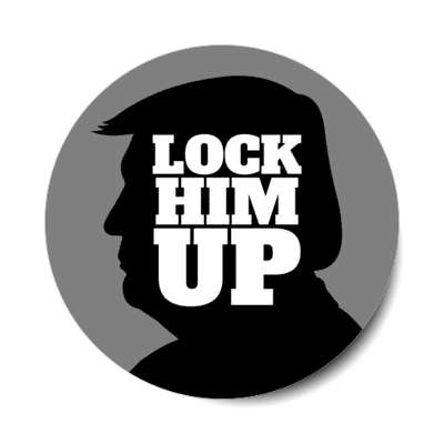 lock him up silhouette shadow trump indictment stickers, magnet