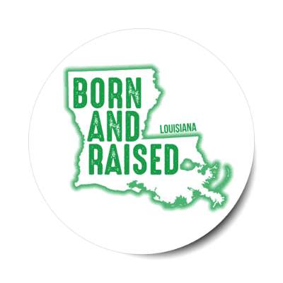 louisiana born and raised state outline stickers, magnet
