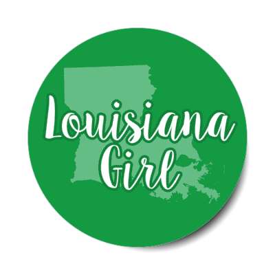 lousiana girl us state shape stickers, magnet