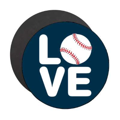 love baseball dark blue stickers, magnet