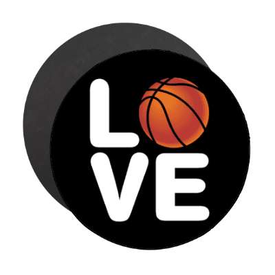 love basketball black stickers, magnet