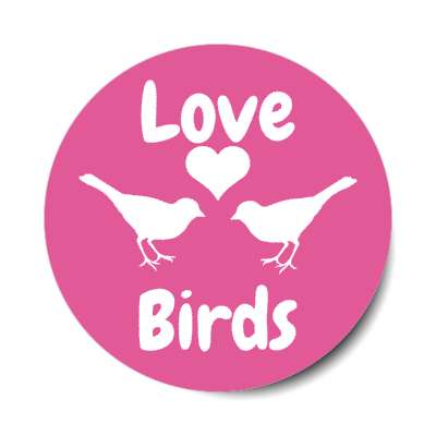 love birds silhouettes cute stickers, magnet