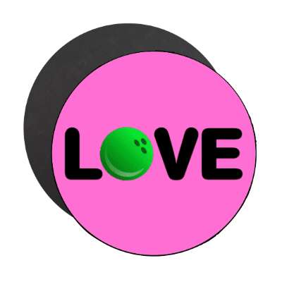 love bowling ball bright stickers, magnet