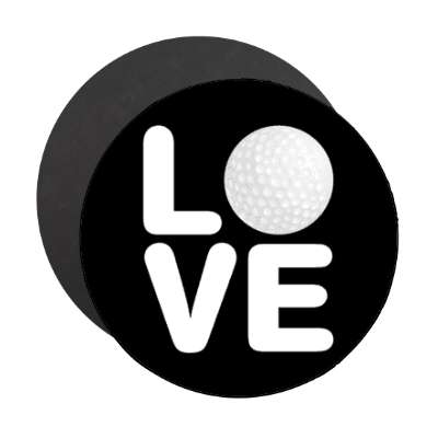 love golf golfball black stickers, magnet