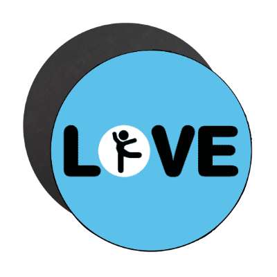 love gymnastics silhouette stickers, magnet