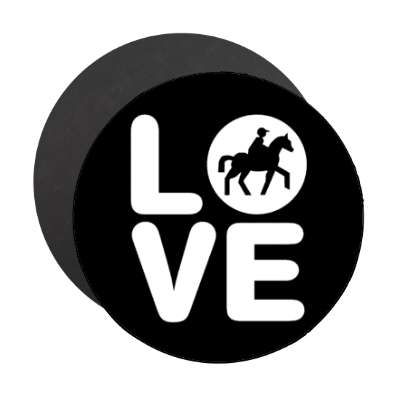 love horseback riding silhouette stacked stickers, magnet
