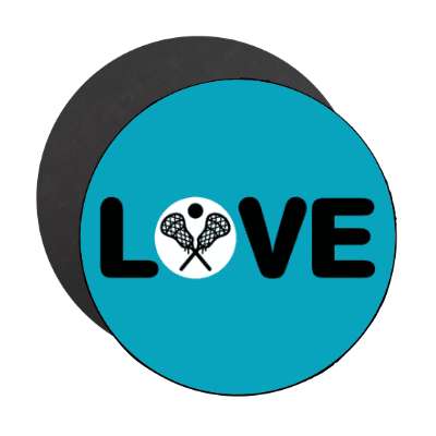 love lacrosse symbol crossed sticks ball stickers, magnet