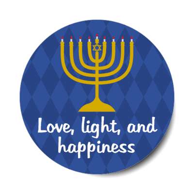 love light and happiness menorah stickers, magnet