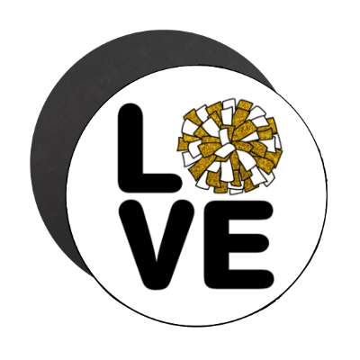 love pom pom cheer stack white stickers, magnet