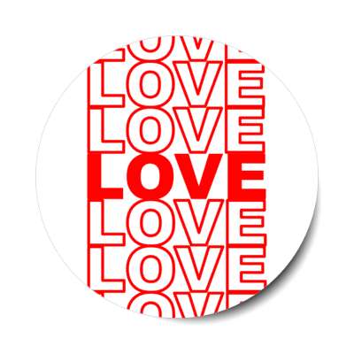 love shopping bag style logo stickers, magnet
