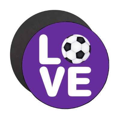 love soccer soccerball stacked stickers, magnet