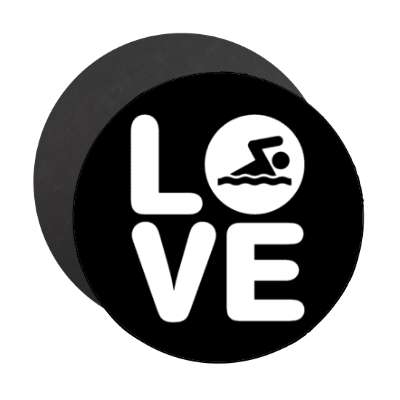 love swimming symbol stacked stickers, magnet