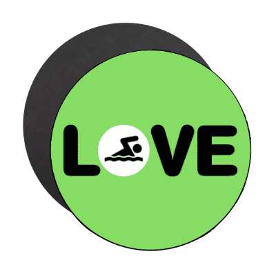 love swimming symbol stickers, magnet