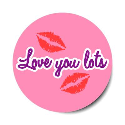 love you lots lipstick kisses stickers, magnet