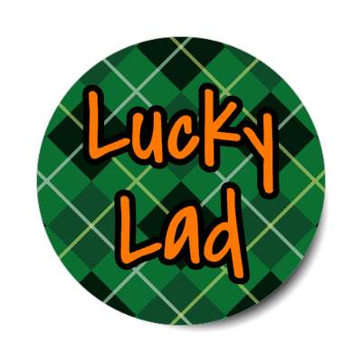 lucky lad irish argyle stickers, magnet