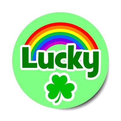 lucky rainbow shamrock stickers, magnet
