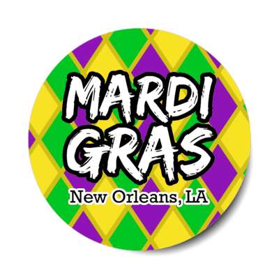 mardi gras new orleans la nola diamond colors stickers, magnet