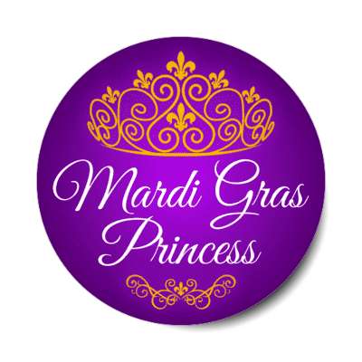mardi gras princess tiara classy stickers, magnet